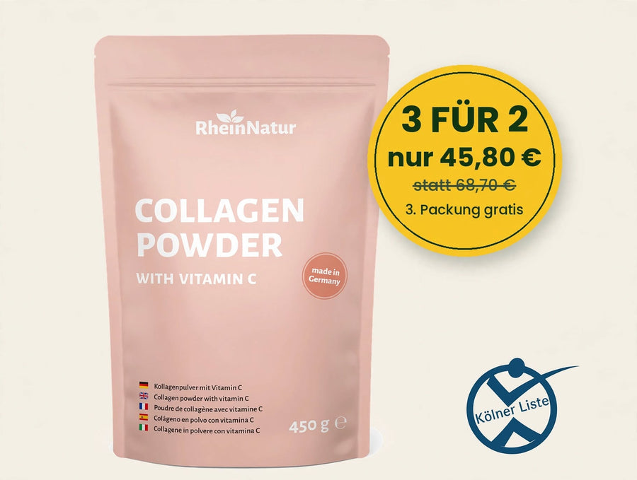 RHEINNATUR hidrolizado de colágeno en polvo con vitamina C - péptidos de colágeno tipo 1 & 3