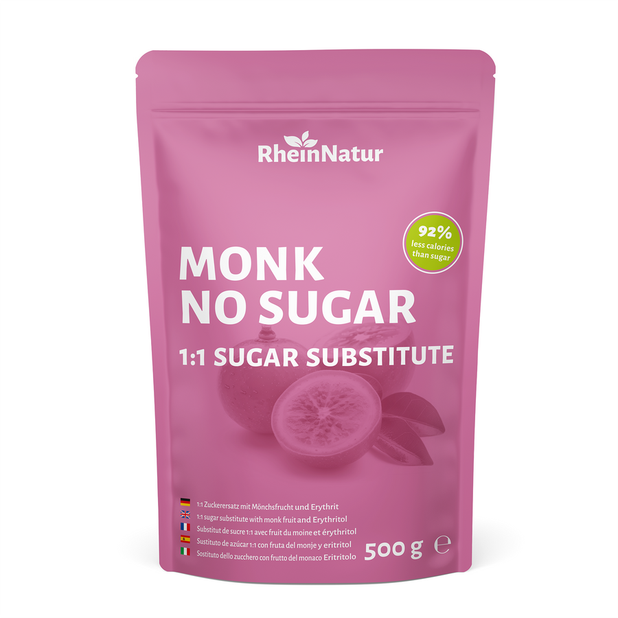 Mönchsfrucht Zuckerersatz 1 kg - 1:1 Ersatz für Zucker aus Mönchsfrucht & Erythrit