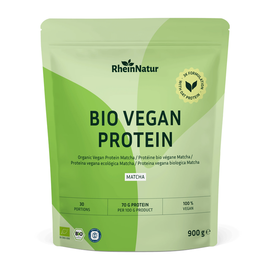 RheinNatur Bio Vegan Protein Matcha, 900 g Beutel Vorderseite