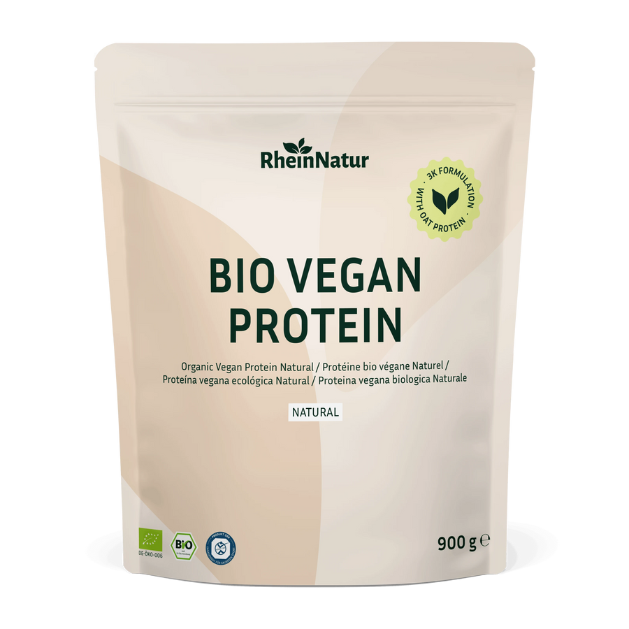 RheinNatur Bio Vegan Protein Natural, 900 g Beutel Vorderseite
