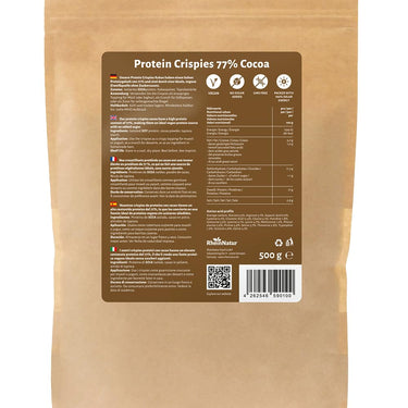 RheinNatur Protein Crispies 77 % Cocoa – Vegane Protein-Crispies mit Kakao, 500 g Beutel
