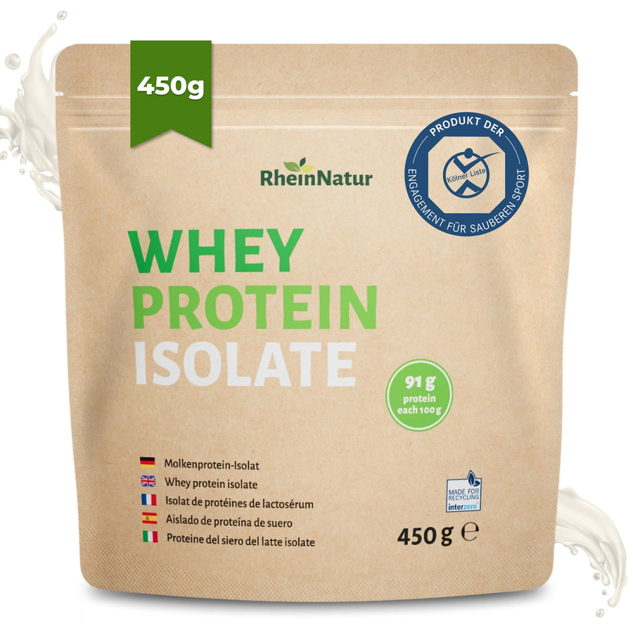 RheinNatur Whey Protein Isolate – 91 % Eiweißanteil, Molkenprotein-Isolat